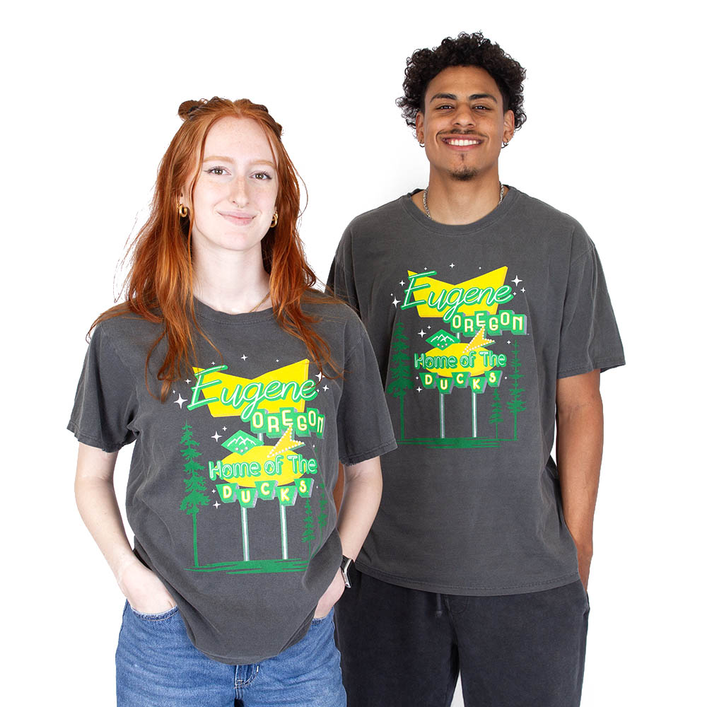 Eugene, Blue 84, Black, Crew Neck, Cotton, Men, Unisex, Eugene, Oregon, Home of the Ducks, T-Shirt, 934622